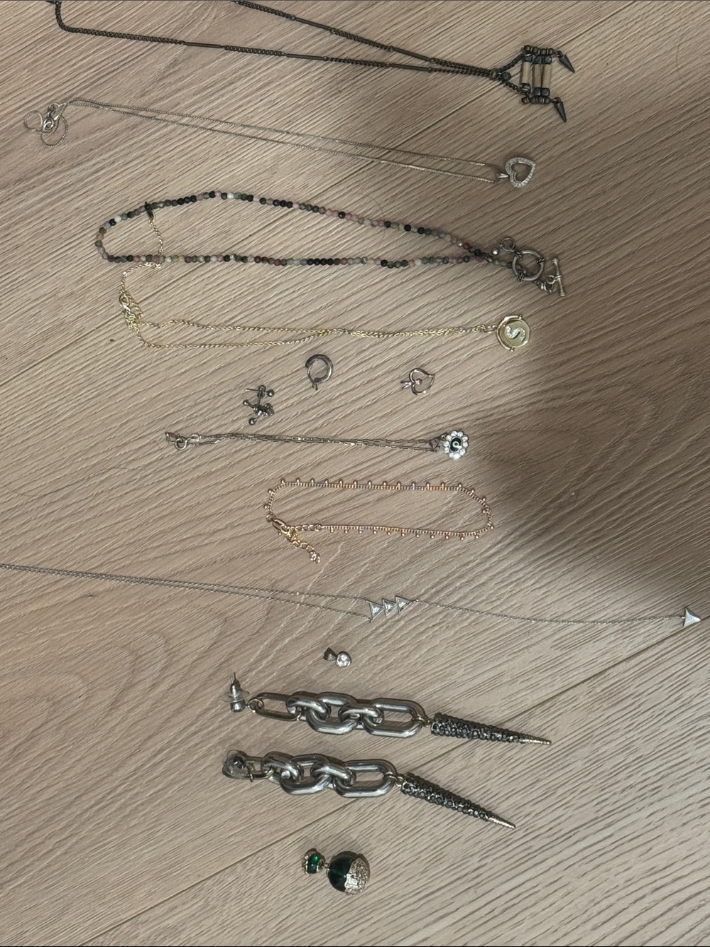 Mixed Metal Layered Necklace Set — Gold and Silver Accents